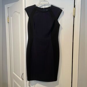 Navy and Black Body Con Dress